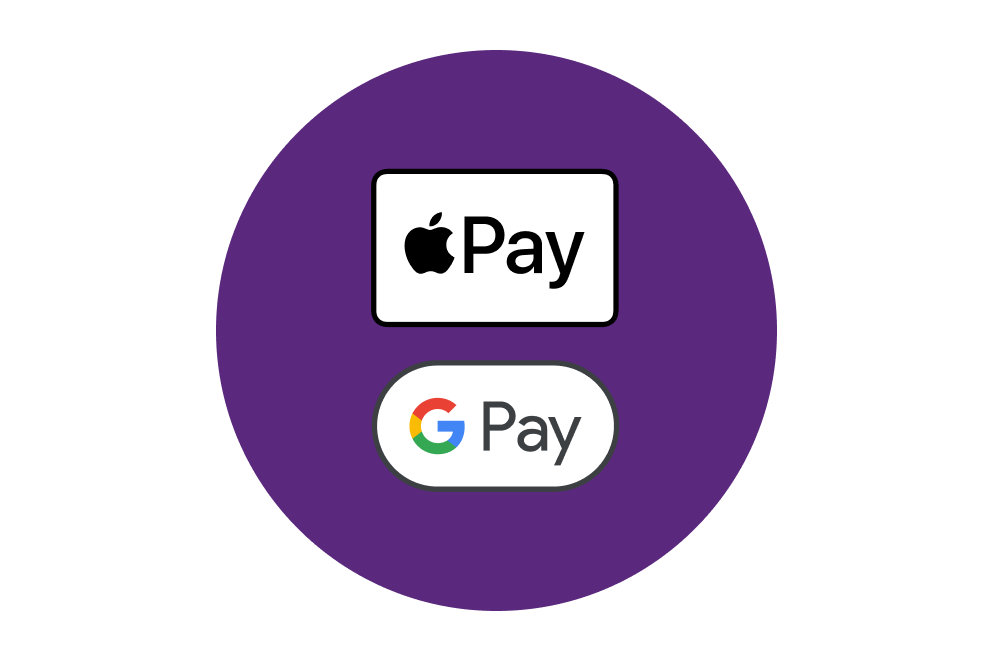 Apple Pay and Google Pay logos